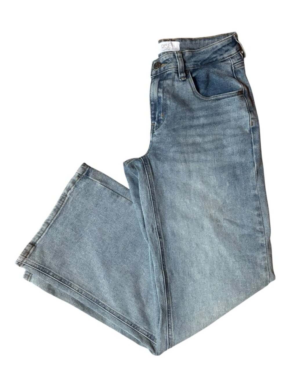 Rise Supply Co. Medium Wash Mid Rise Wide Leg Jeans Size 7